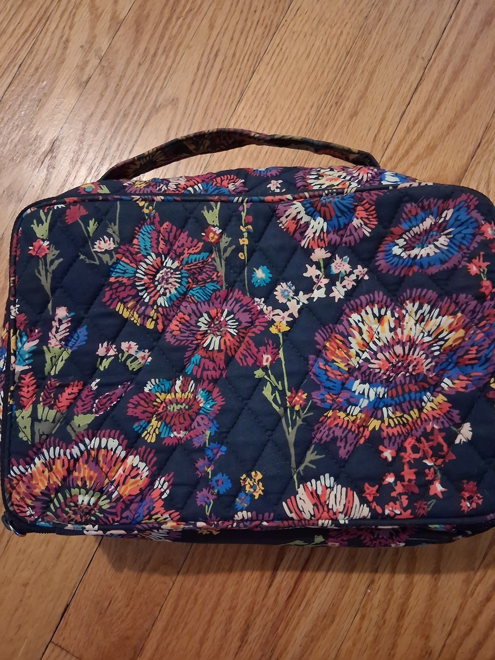 Vera Bradley Navy Quilted Cosmetic Travel Case